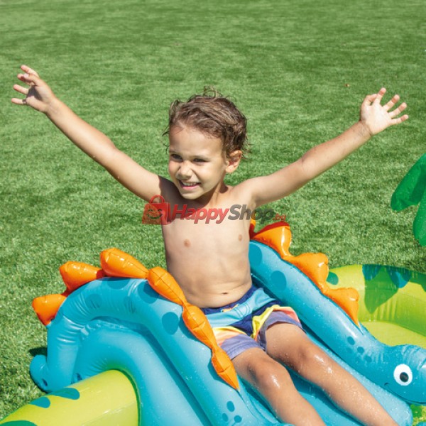 Водна площадка за деца Little Dino 191 x 152 x 58 см с пързалка и пръскачка Intex